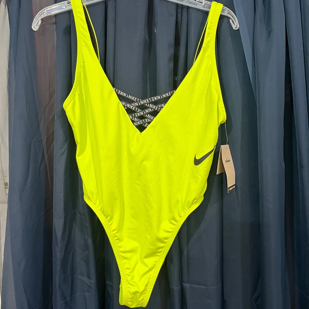 Nike Women's Bright Yellow One-Piece Swimsuit